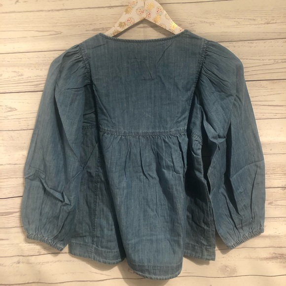 NWT Madewell Denim shirred balloon peasant top - Picture 5 of 5